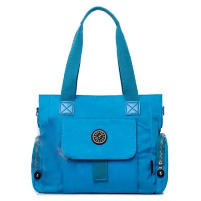 Однотонные сумки-мессенджеры с верхней ручкой, женские сумки известных брендов, нейлоновая сумка на плечо, женская пляжная сумка-Кроссбоди, клатч - Цвет: Sky blue