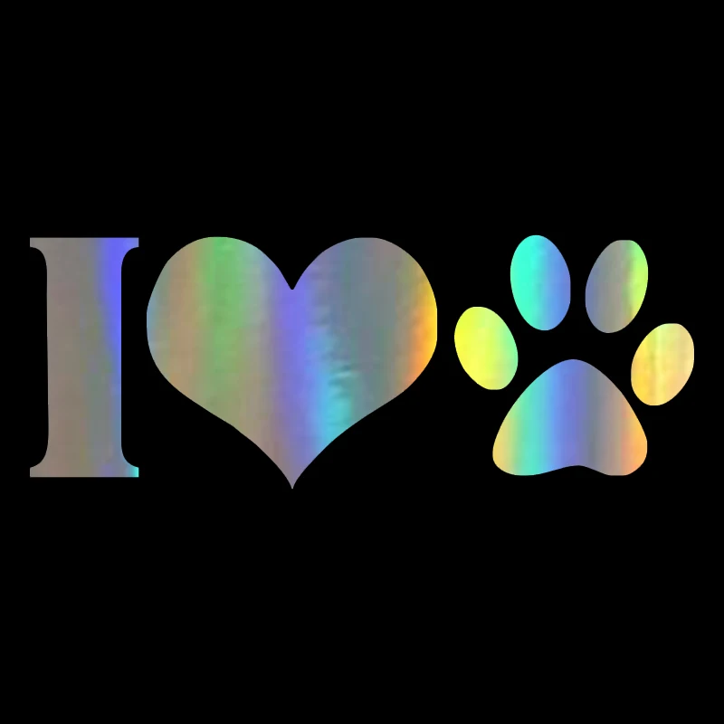 13 см * 4 8 автомобильные наклейки и I LOVE Animal Dog Paw Print Vinyl Graphic Sticker Decoration Black/Silver/Laser |