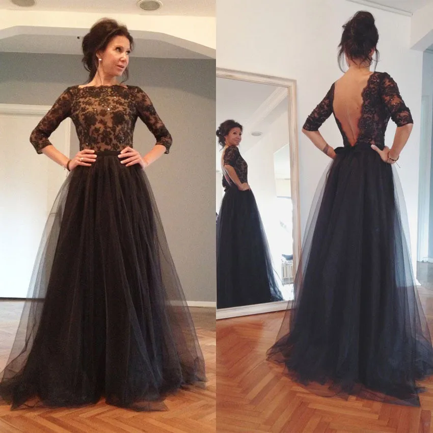 quarter sleeve formal dress