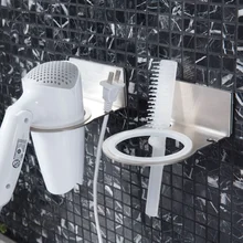 Нержавеющая сталь Бесплатный стилет фен для волос рама полка ванной ванная сушилка стеллаж для хранения