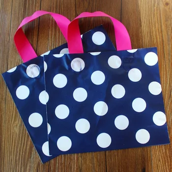 

plastic gift bags,plastic shopping bags,Festival gift package "Dark blue Polka dot print" 50pcs/lot
