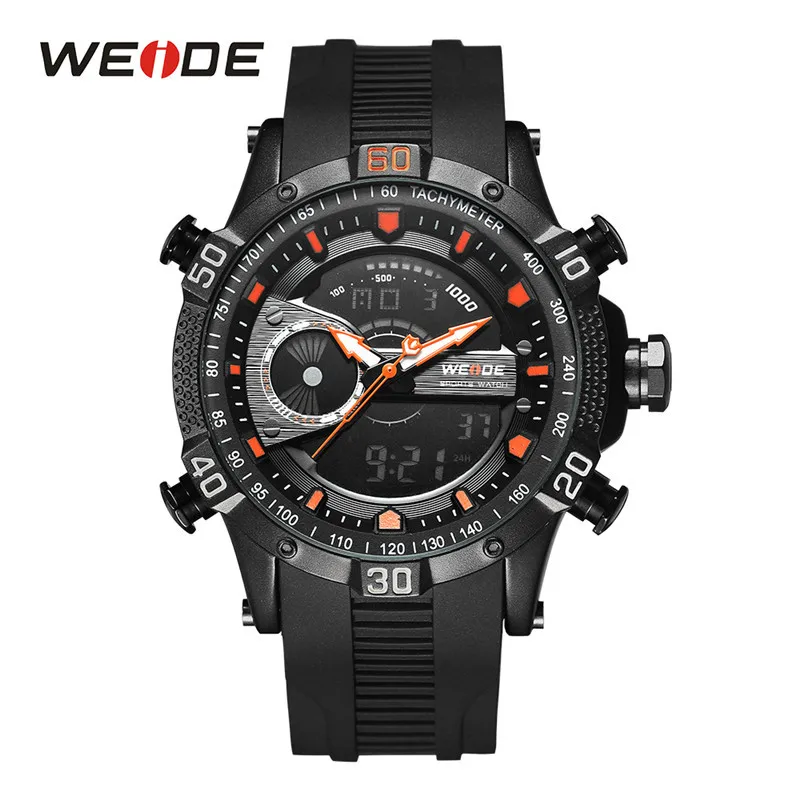 WEIDE мужские военные часы с хронографом и будильником, автоматические часы с датой, черный металлический чехол, ремешок для браслета, Спортивная модель, наручные часы - Цвет: WH6902B-10C