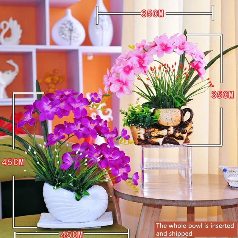 Искусственные цветы, шелковая Орхидея, сделай сам, искусственная Орхидея, цветы в горшках для свадьбы, дома, вечерние, офисные, декоративные цветы