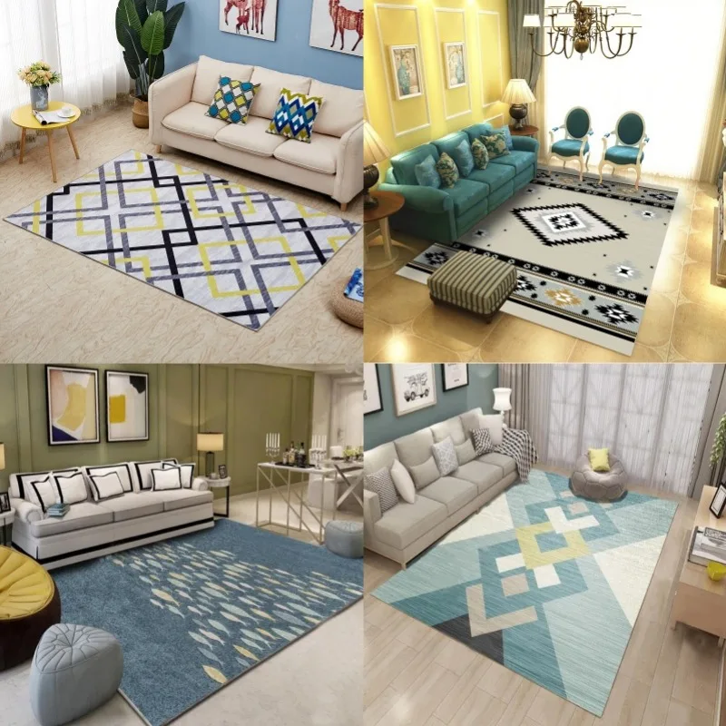 

Nordic Living Room, Tea Table, Sofa, Carpet, Bedside, Rectangular, Modern And Simple Mattress, Machine Washable And Customized