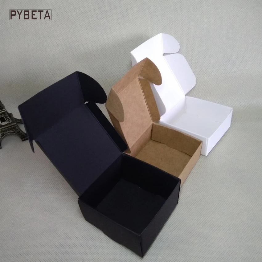 100 шт-(40-95 мм) Чистая крафт-бумага авиационная коробка белая черная бумага DIY коробки для чай украшения конфет ручной работы мыло Подарочная посылка