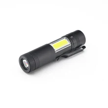 ASNKASNE Powerful LED Flashlight Cree Q5&COB Work Lamp Portable Mini Torch 4 Modes Waterproof Pen Light For 14500 or AA