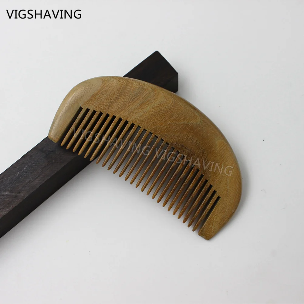 

Green Sandalwood Narrow Tooth Wood Beard Comb Pocket Small Hair Styling Tool
