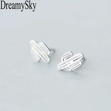 DreamySky настоящие чистые 925 пробы серебряные серьги «кактус» для женщин девочек Brincos Мода Стерлинговое Серебро-ювелирные изделия
