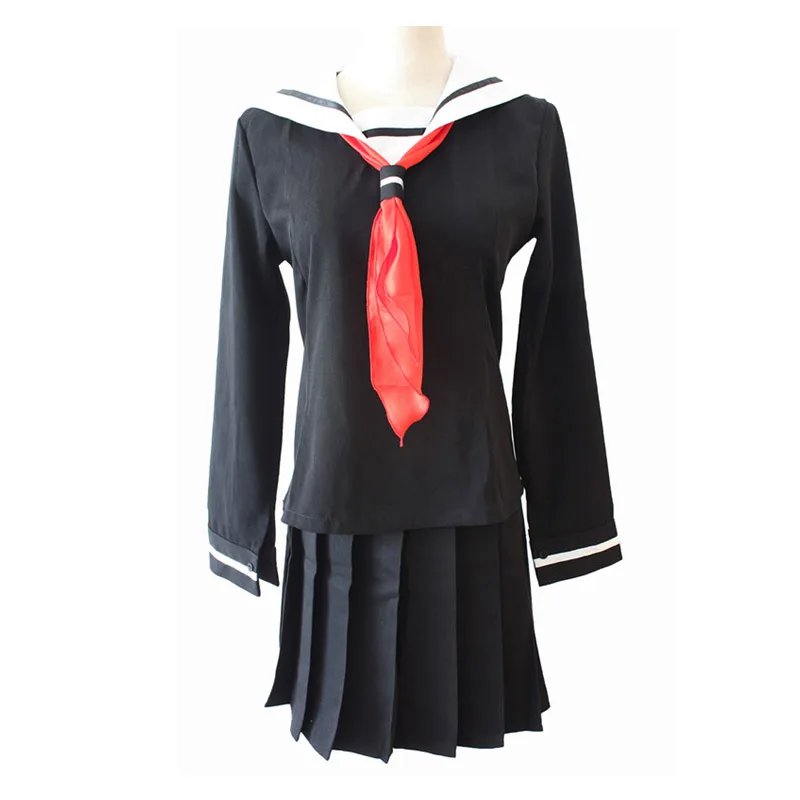 Coshome Anime Hell Girl Enma Ai Cosplay Costumes 100cm Long Wigs School Sailor Uniforms Halloween Party Women Black Dress (6)