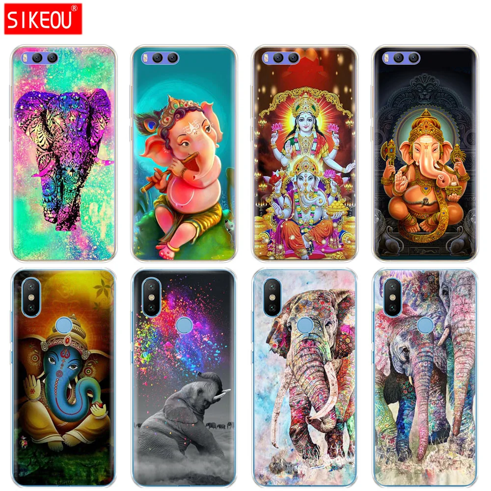 Силиконовый чехол для Xiaomi Mi 8 8SE A1 A2 5 5S 5X 6 Mi5 MI6 NOTE 3 MAX Mix 2 2S Ganesha инду Бог слон |