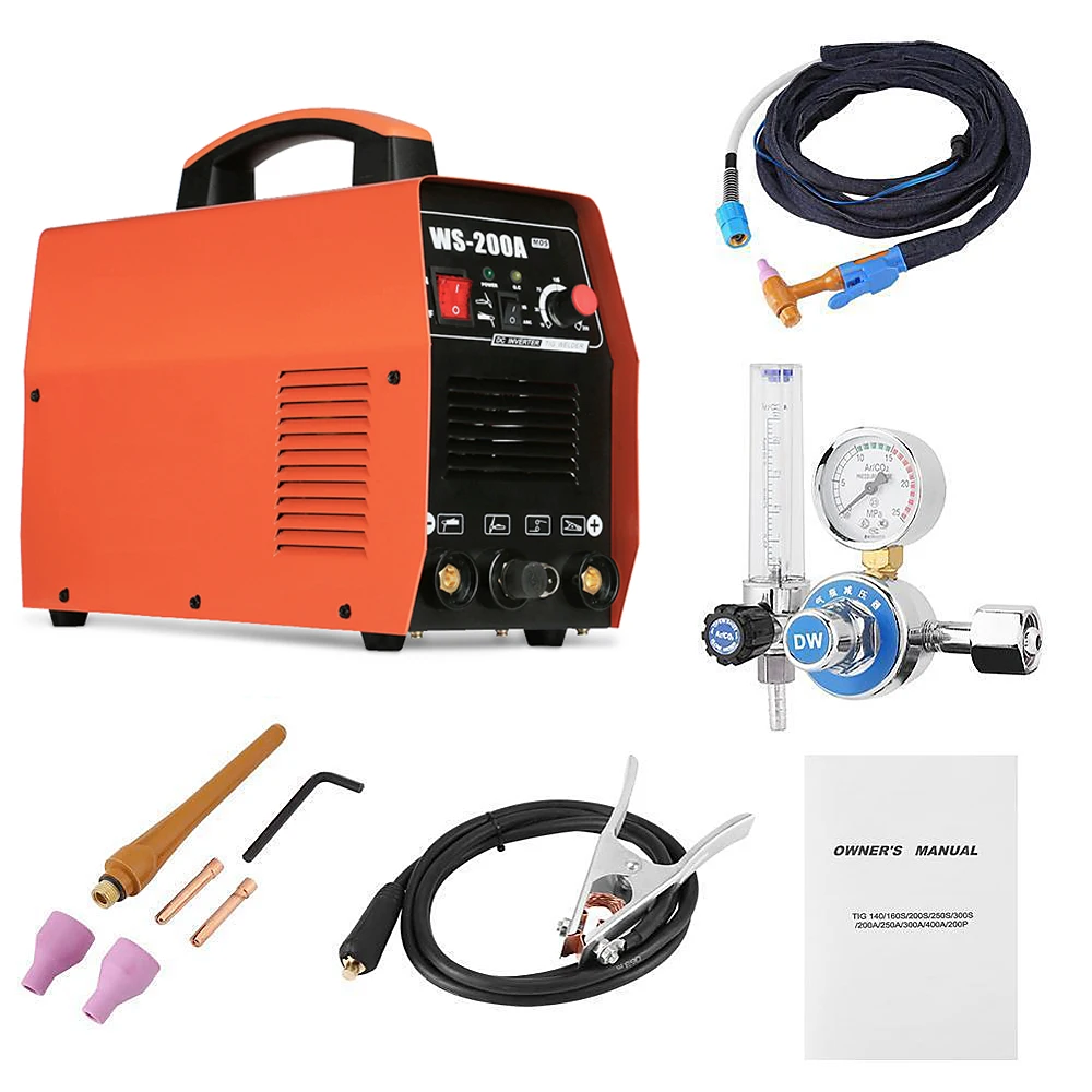 WS 200A сварочный аппарат TIG Argon аргоновый Калибр цифровой пистолет набор сварочных