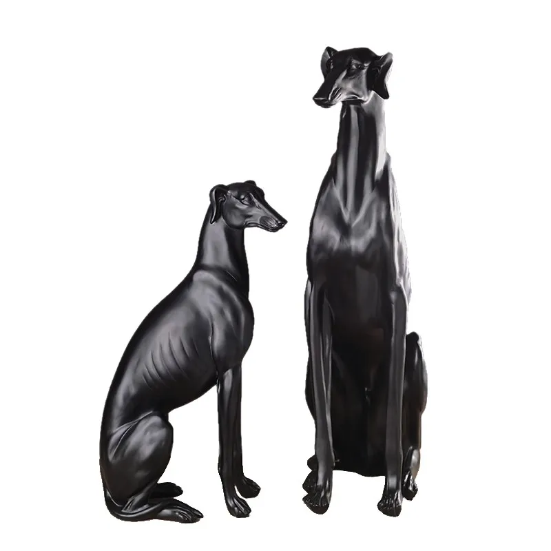 

74cm Abstract Dobermann Statue Pet Dog Animal Resin Craftwork Show Window Hotel Living Room Decoration R1091