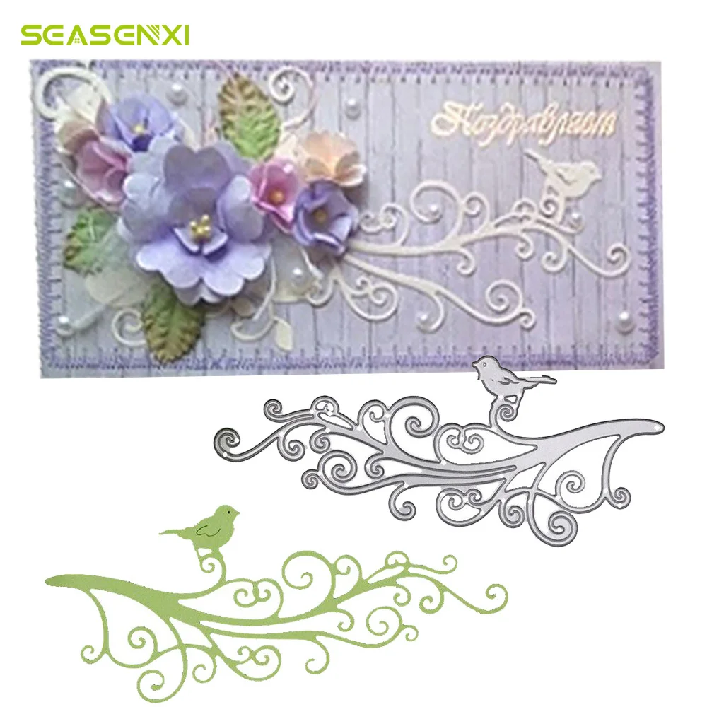 

Flower Rattan Branches Scrapbooking Dies Metal Bird Cutting Dies Stencils DIY Scrapbooking Die Cut DIY Embossing Decor new2018