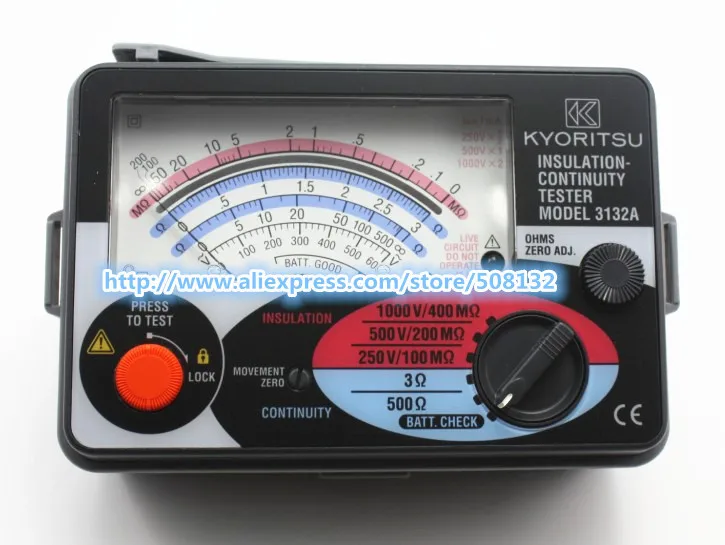 Kyoritsu Аналоговый тестер непрерывности изоляции защищенный Япония 3132A