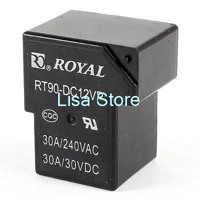 

Black Plastic Housing 30V DC Double Pole Double Throw 1 NO 1 NC Relay RT90-DC12VP