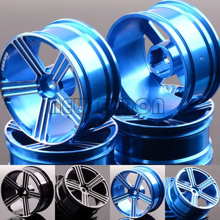 

NEW ENRON HSP 4P Aluminum 5 Star Wheels/Rims 1056 RC 1/10 On-Road Drift Sakura Tamiya