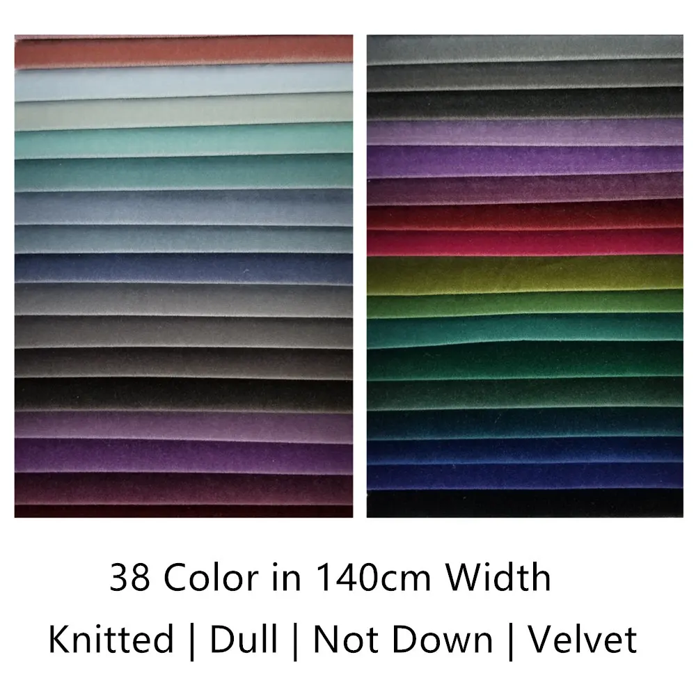 cheap 38 Colors Solid Plain Dye Dull Pile Not Down Spun Velvet Cloth Sofa Chair Drapery Upholstery Fabric 140cm width Sell by meter