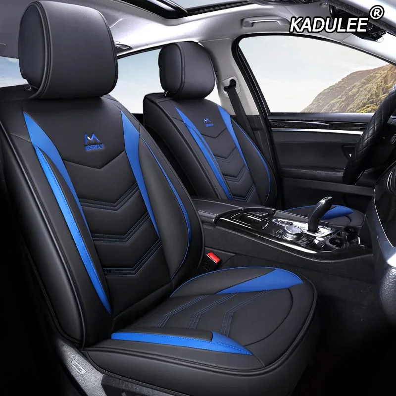 KADULEE кожаный чехол для автомобиля kia sportage rio 3/4 ceed sorento soul niro k2 k3 k5 stonic venga spectra stinger carens seat - Название цвета: black blue