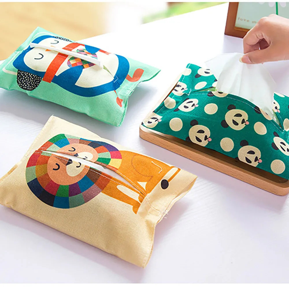

Cartoon Layer Cloth Tissue Box Napkin Cover Holder Home Decor Paper Towel Case Car paper towel box Tissue bag tissue box holder