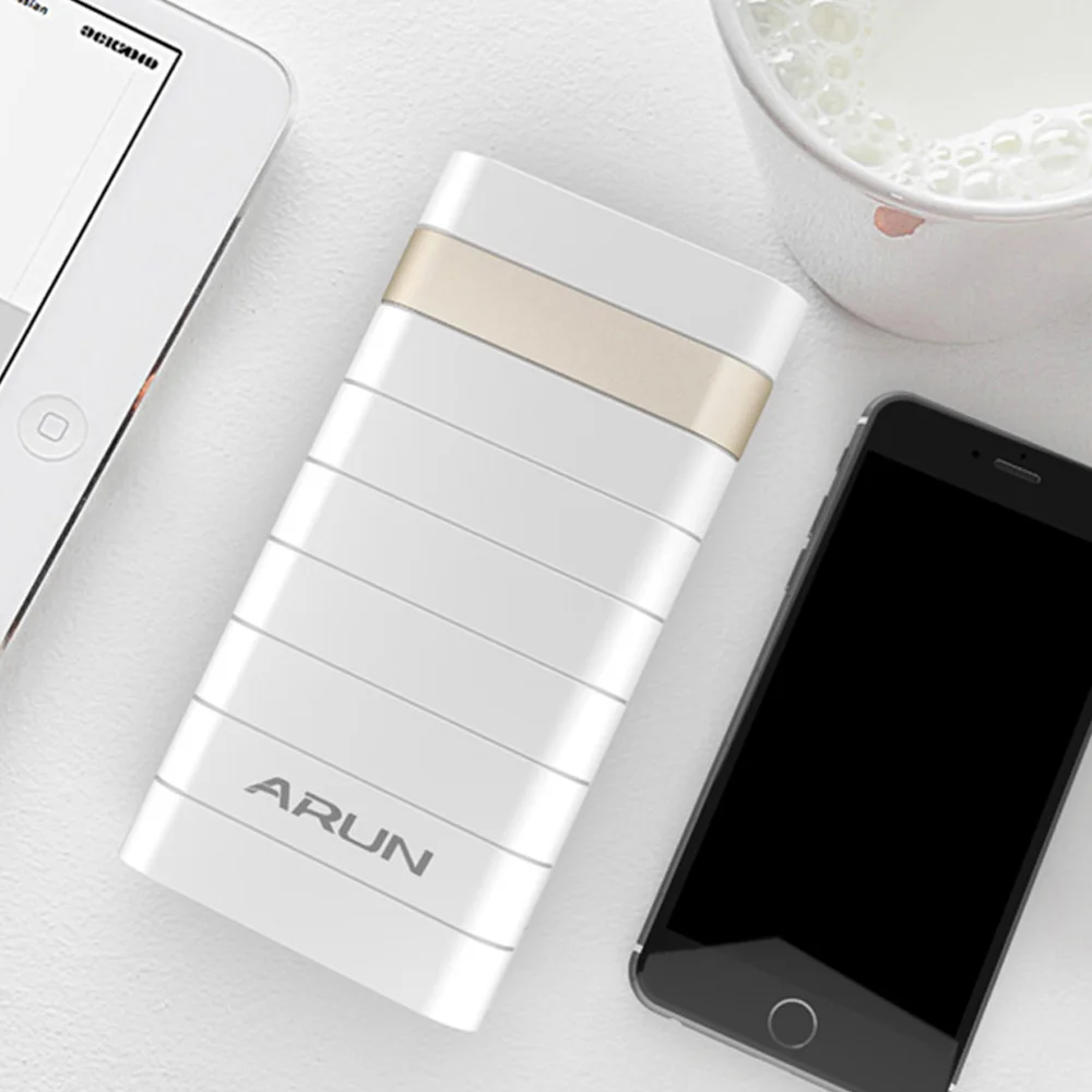 

ARUN 20000mah Power Bank External Battery PowerBank 2 USB Powerbank Portable Mobile phone Charger for Xiaomi Samsung iphone XS