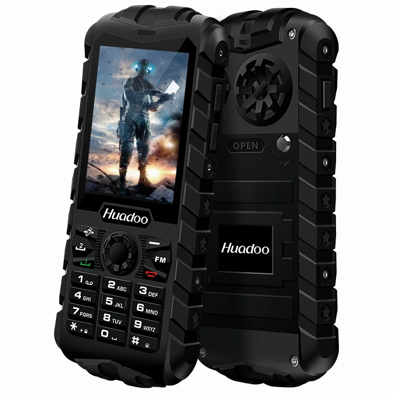 HUADOO H3 IP68 Waterproof Dustproof Shockproof FM Flashlight Outdoor Rugged Senior Old Man Military 2 4