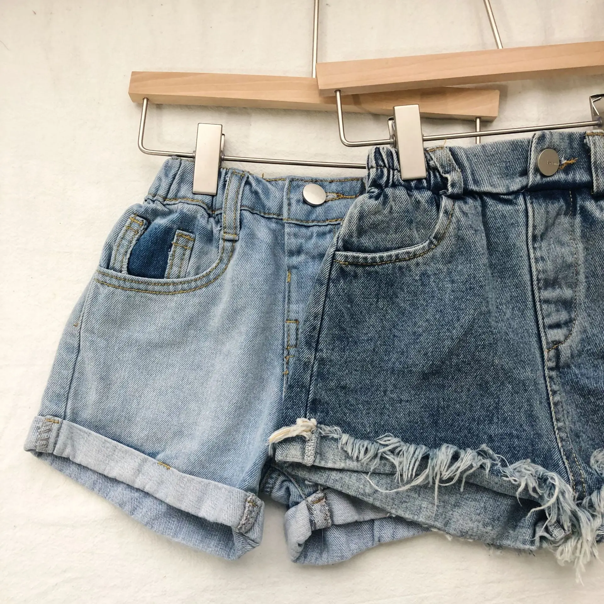 

2019 Summer New Children's Cowboy Shorts Toddler Infant Baby Boys and Girls Hairy Jeans Kids Casual Clothes Boys Burr Trousers