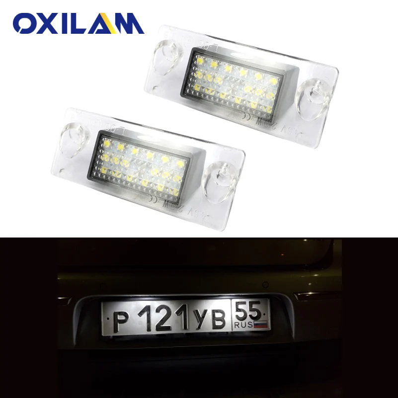 

2Pcs Error Free Car LED Number License Plate Lights For Audi A4 B5 1998 1999 2000 2001 18SMD 3528 12V 6000K Auto Exterior Lamp