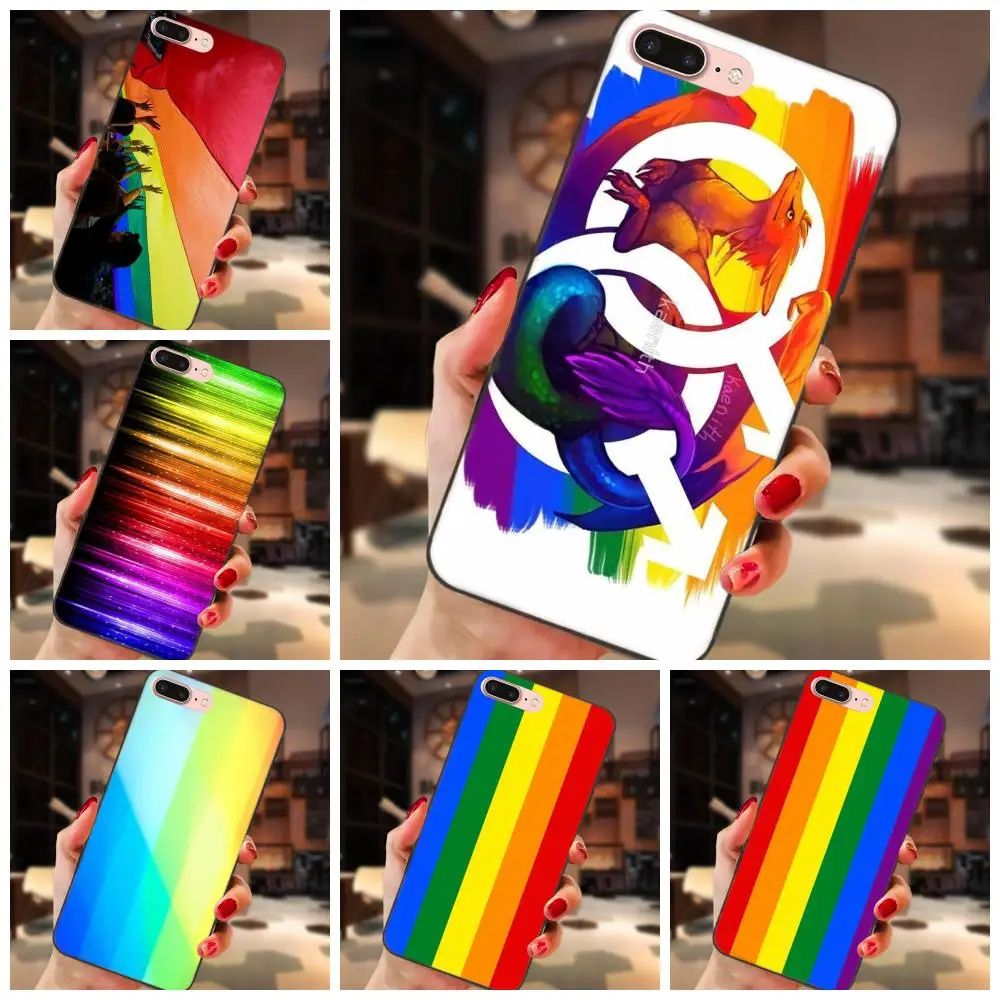 

For Huawei Honor Enjoy Mate Note 6s 8 9 10 20 Lite Play Pro P smart TPU Capa Cover Case Gay Lesbian Pride Lgbt Rainbow Flag Art