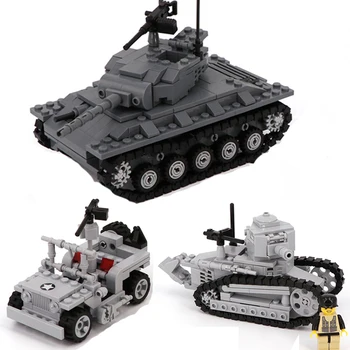 

3 Styles WW2 Military Tiger Tank Building Blocks Compatible Army Soldier Weapon Bricks Educational Boy Toys B20