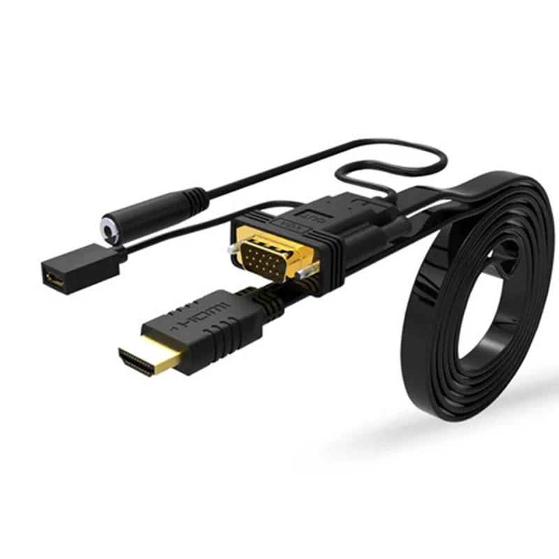 V4 HDMI To VGA Cable With Audio VGA Converter Cables Connectors HD
