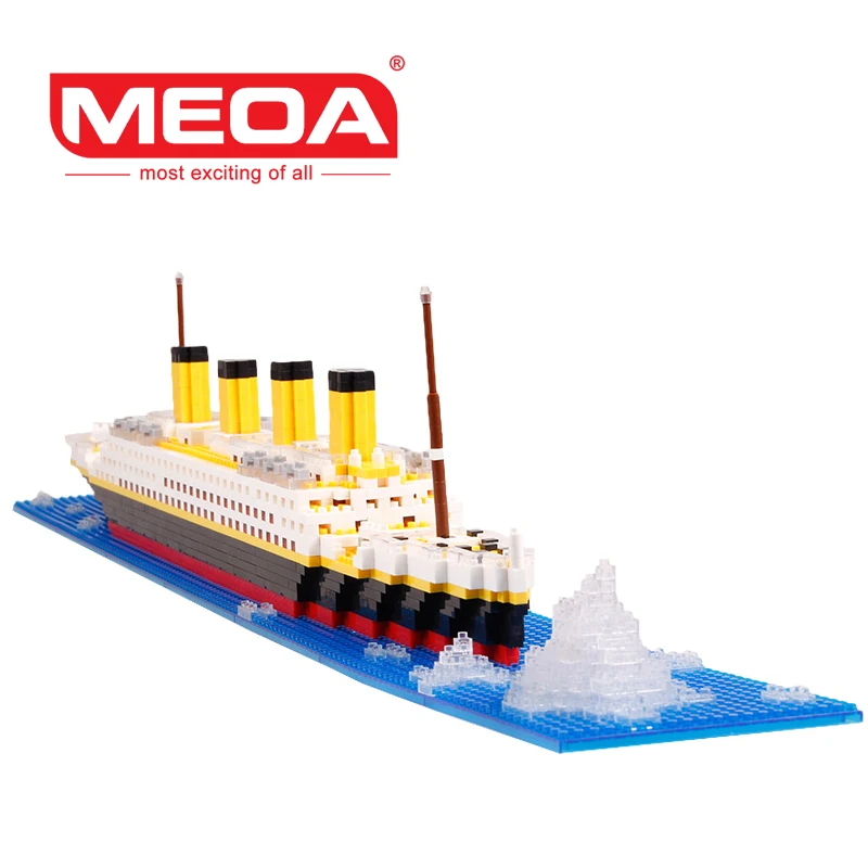 

MEOA 1860Pcs Titanic Model Building Blocks Mini Block Kit 3D Cruise Ship Toys Childern Gift Diamond Bricks Compatible Creator