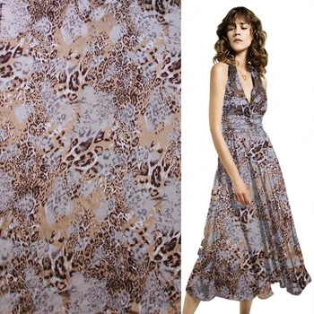 

Sexy leopard design silk burnt-out fabric very soft and thin transparent,SB0049