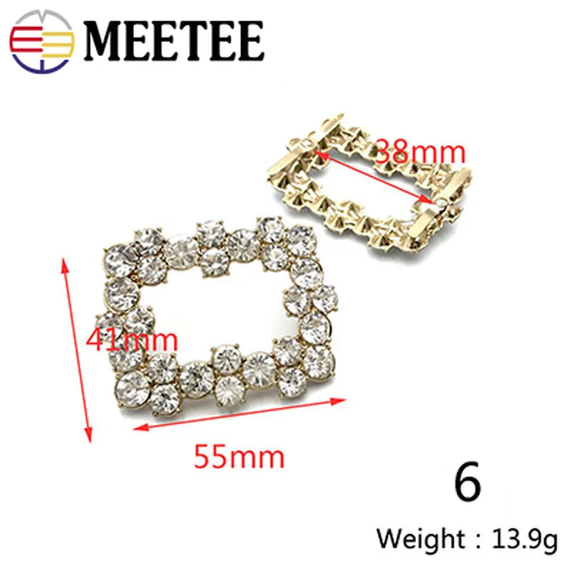 Meetee 1 пара (2 шт.) металлические кристаллы декоративные туфли пряжки стразы