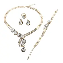 Valentine s Day Gift Chunky European Jewelry Pendant Design Austrian Crystal Necklace Bracelet Ring Earrings 4PCs