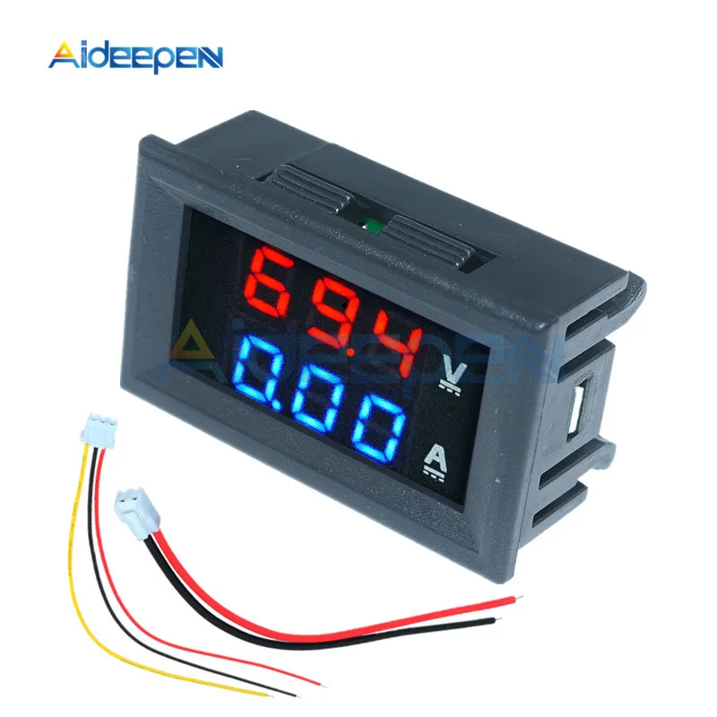 

DC 0-100V 10A Mini LED Dual Display Digital Voltmeter Ammeter Voltage Regulator Volt Current Meter Tester 0-10A High Precision