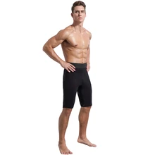 Мужские шорты для фитнеса длиной до колена, эластичные, для похудения, спортивные, для тренажерного зала