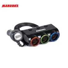 Splitter Lighter-Socket Car-Charger Cigarette Dual Usb-Port 12V/24V Marubox 3-Ways DC