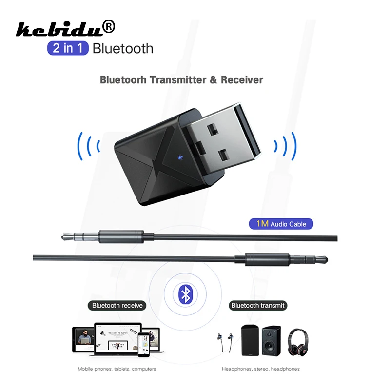 Беспроводной приемник kebidu передатчики Bluetooth V5.0 аудио музыка стерео USB адаптер