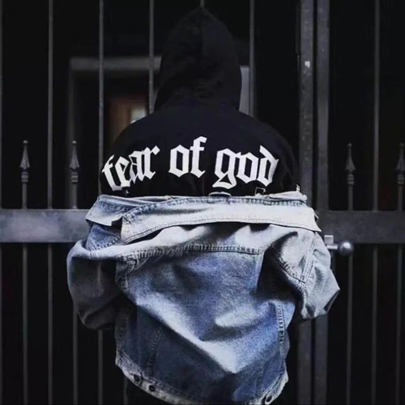 Новые брюки Fear Of God 4:44 Кофты Уличная одежда в стиле «хип-хоп», брюки Fear Of God пуловер с капюшоном с изображением Джастина Бибера и надписью черный Fear Of свитшоты с Богом