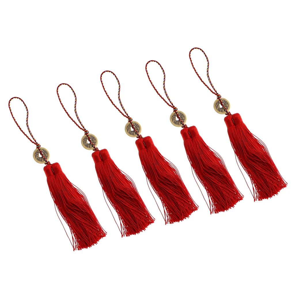 5 Styles Chinese Knot Charms Fengshui Symbol with Lucky Coins for Car/ Home Lucky Pendants /Embellishments