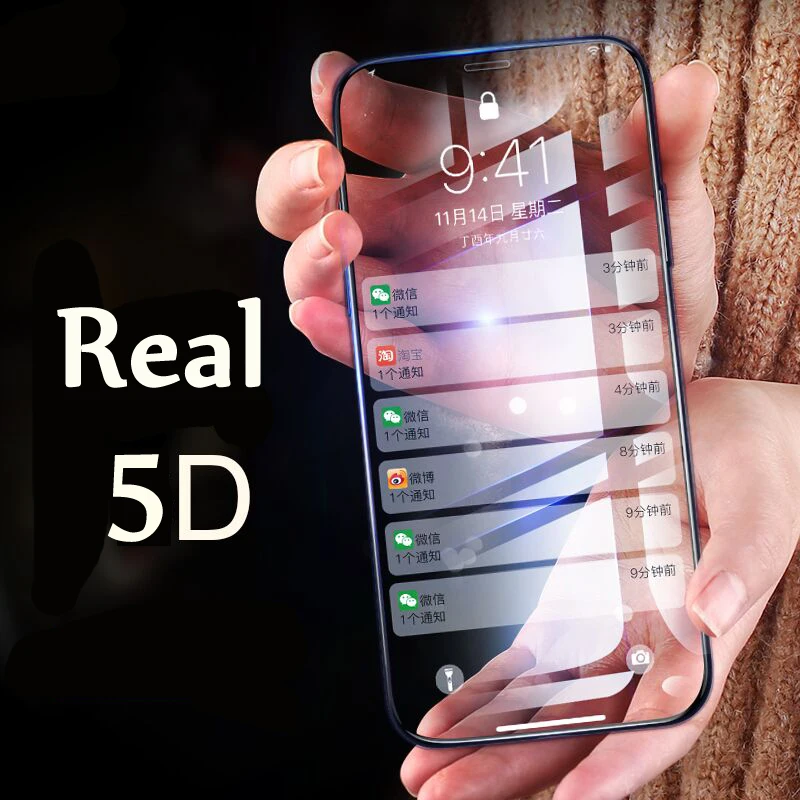 

Real 5D Curved edge Full Glue Cover 9H 10D 3D Tempered Glass For iPhone X 10 XS Max XR Anti Blue Light Ray Screen Protector Film