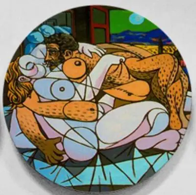 Pablo Picasso Les Demoiselles d'Avignon Cubism настенная подвесная декоративная тарелка художественное керамическое ремесло фоновое украшение - Цвет: B
