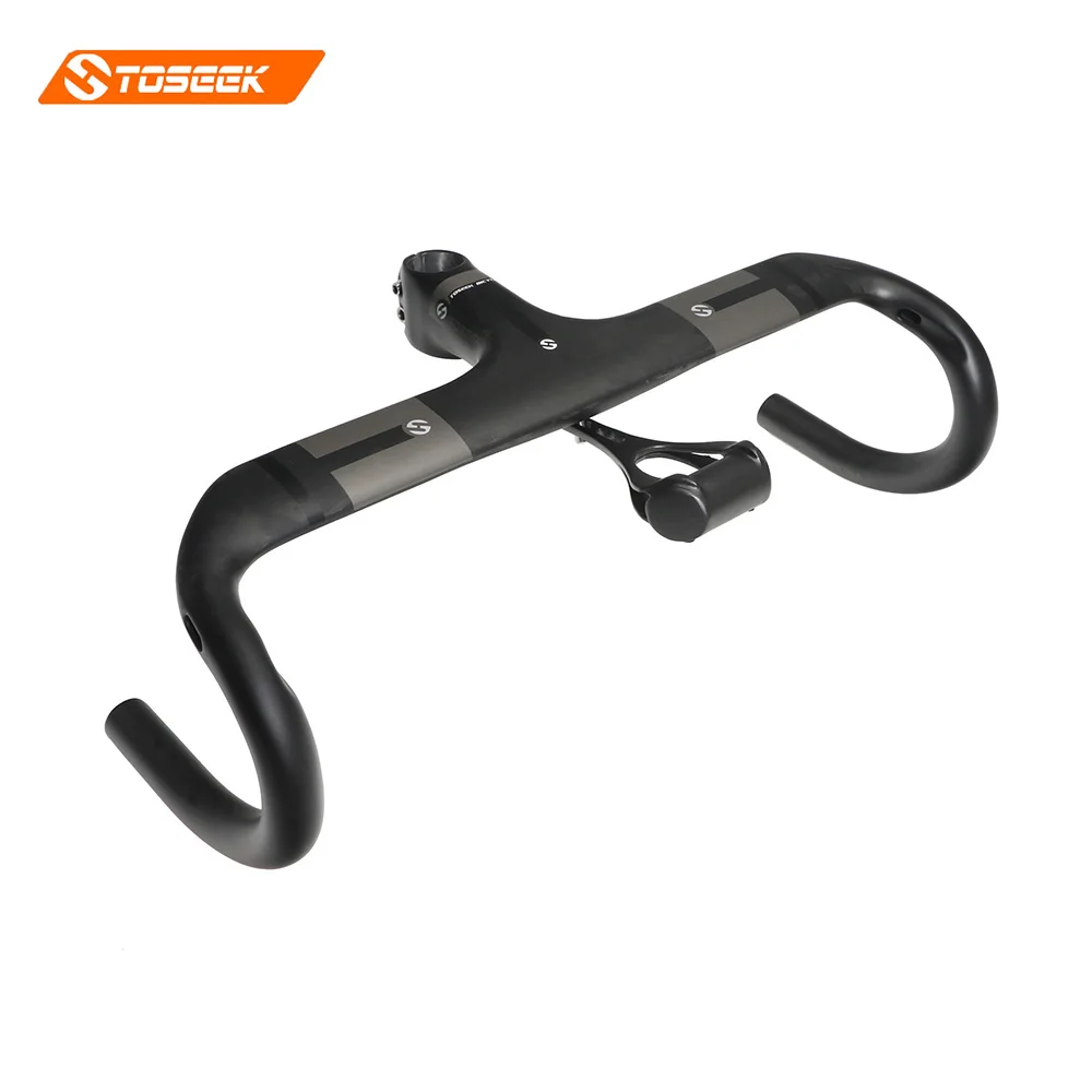 

TOSEEK Carbon Fiber Road Bicycle Integrated Carbon Handlebar with 28.6mm stem diameter Carbon Road Handlebar Bike Parts