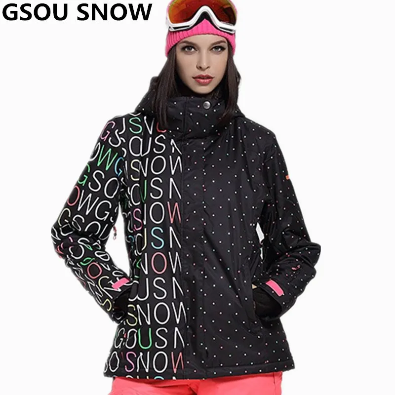 Gsou Snow 30 Degree Warm Women's Ski Jacket Waterproof 10000 Windproof