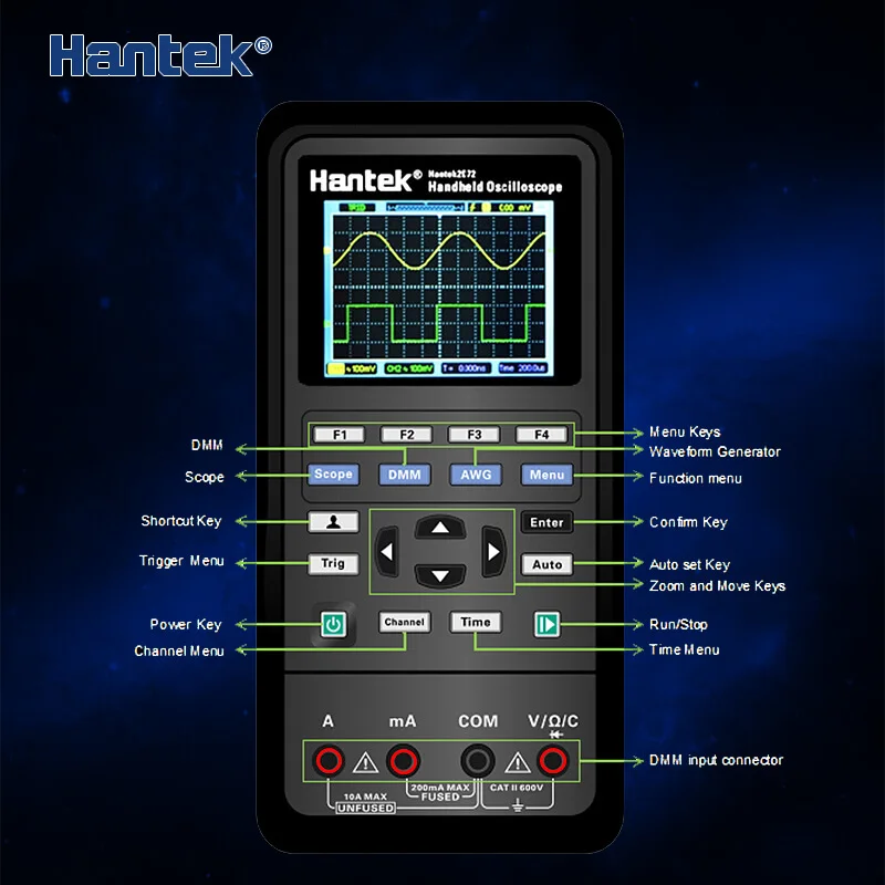 Цифровой мультиметр Hantek 2C42 2C72 2D42 2D72 тестер осциллограф генератор сигналов 3 в 1