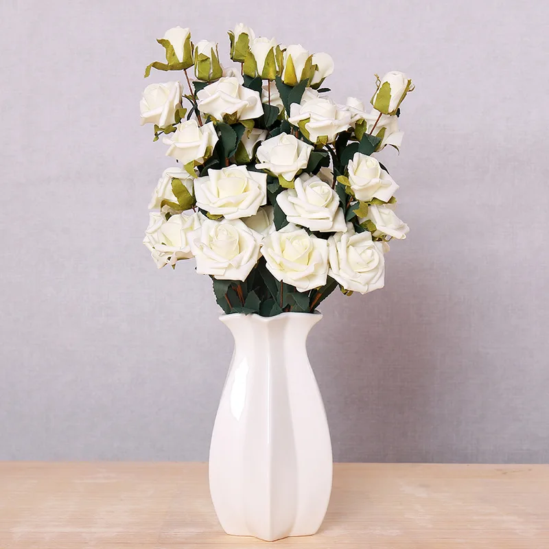 Креативные скандинавские дома для комнаты, предметы домашнего обихода простая современная белая керамическая сушеная ваза для цветов - Цвет: 01