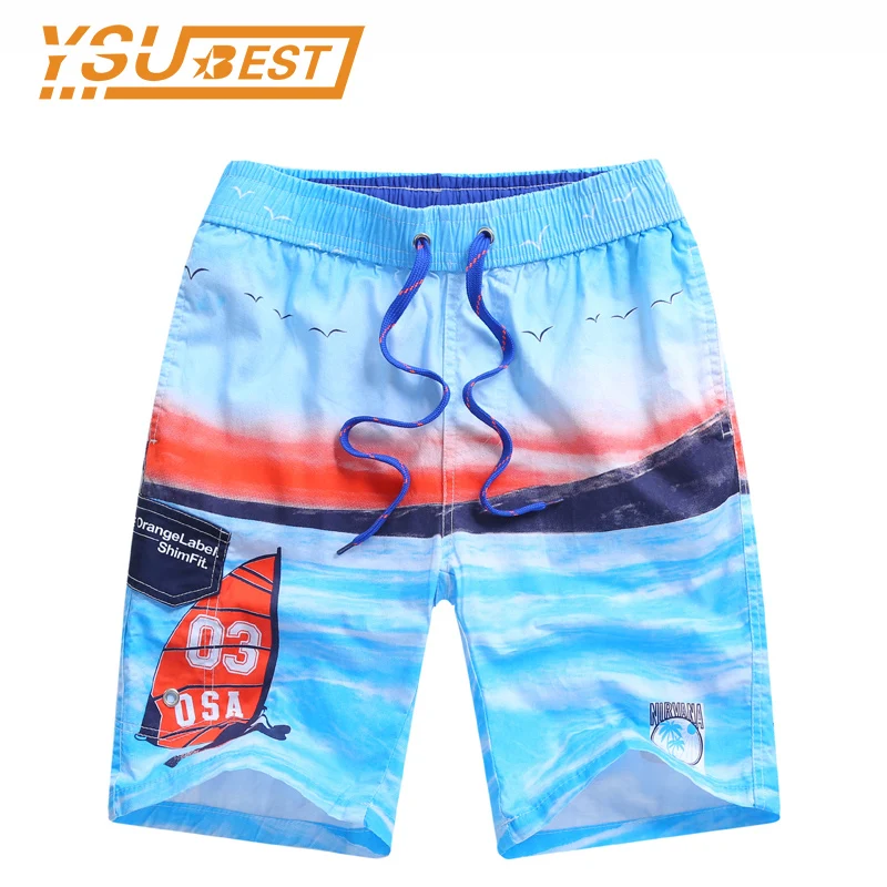 

7-15Yrs Cotton Beach Pants New 2019 Summer Boys Beach Shorts Fashion Children Board Shorts Brand Kids Beach Surf Swimwear