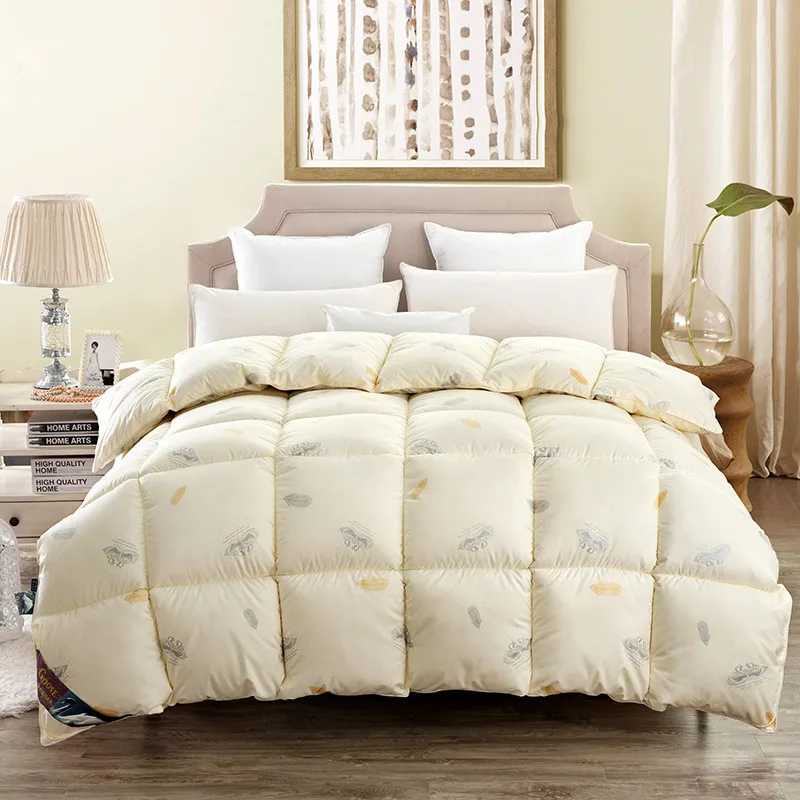 

Cotton fabric filled with Goose Down Warm silky winter three colors comforter Twin Queen Full Queen size quilts