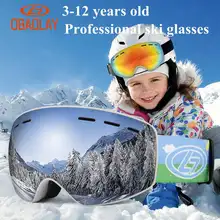 Детские лыжные очки, анти-УФ очки для катания на лыжах, детские очки, двойные линзы, анти-туман, сноубординг, катание на коньках, защитные очки