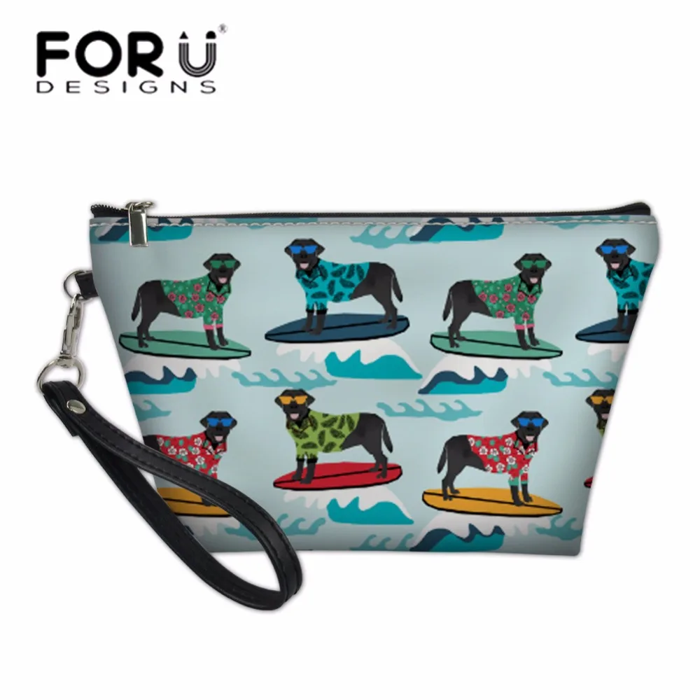 

FORUDESIGNS Women Black Labrador Printing Cosmetic Cases Ladies Make Up Bags Wash Kit Bags for Girls School Pencil Box Neceser
